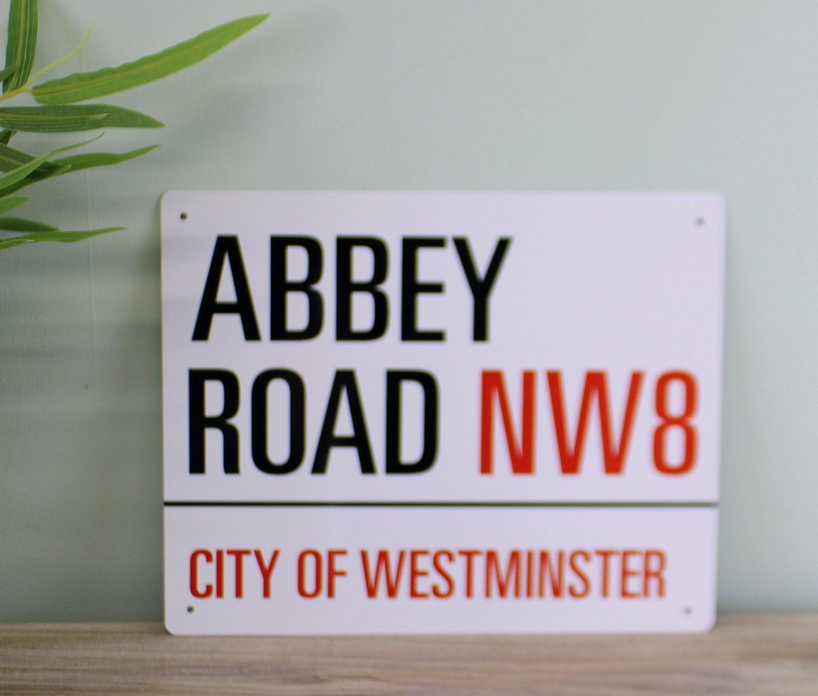 View Vintage Metal Sign Abbey Road London Street Sign information