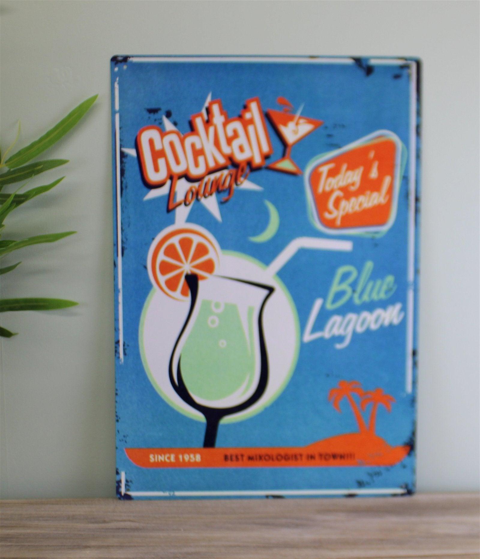 View Vintage Metal Sign Blue Lagoon Cocktail Lounge information