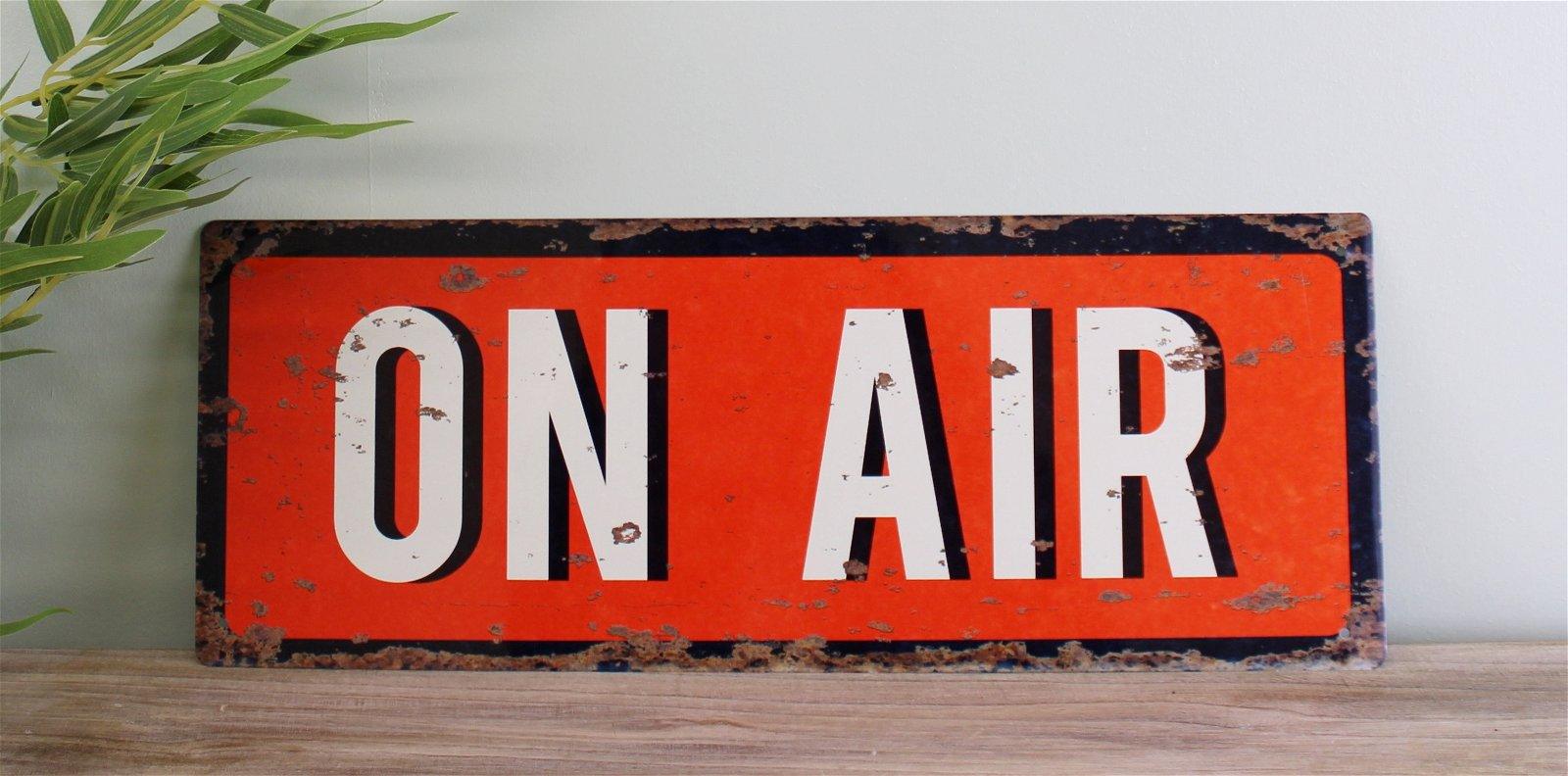 View Vintage Metal Sign On Air Recording Sign information