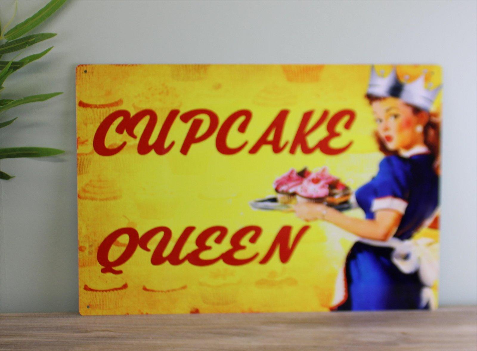 View Vintage Metal Sign Pin Up Girl Cupcake Queen information