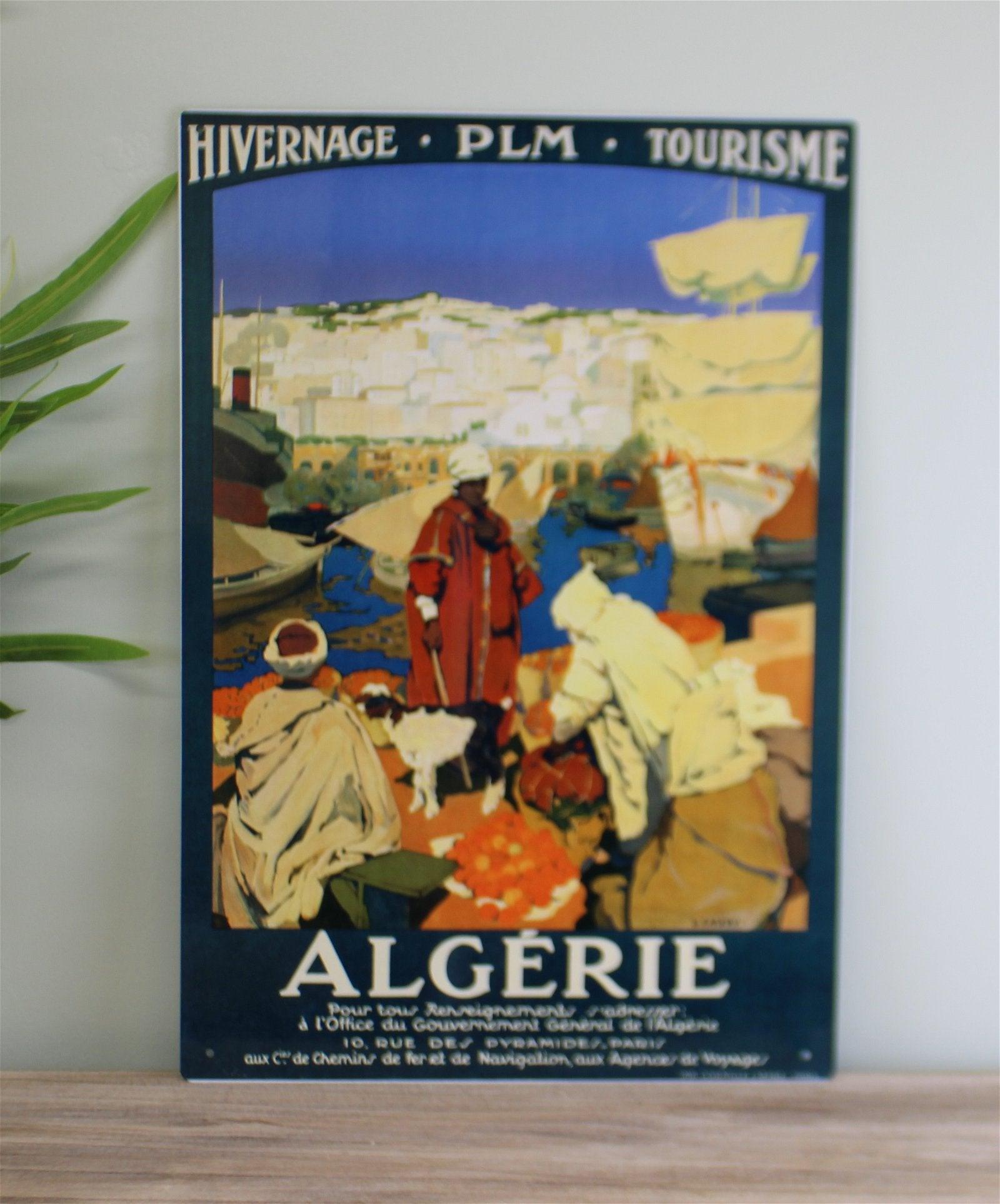 View Vintage Metal Sign Retro Advertising Algerie Tourism information