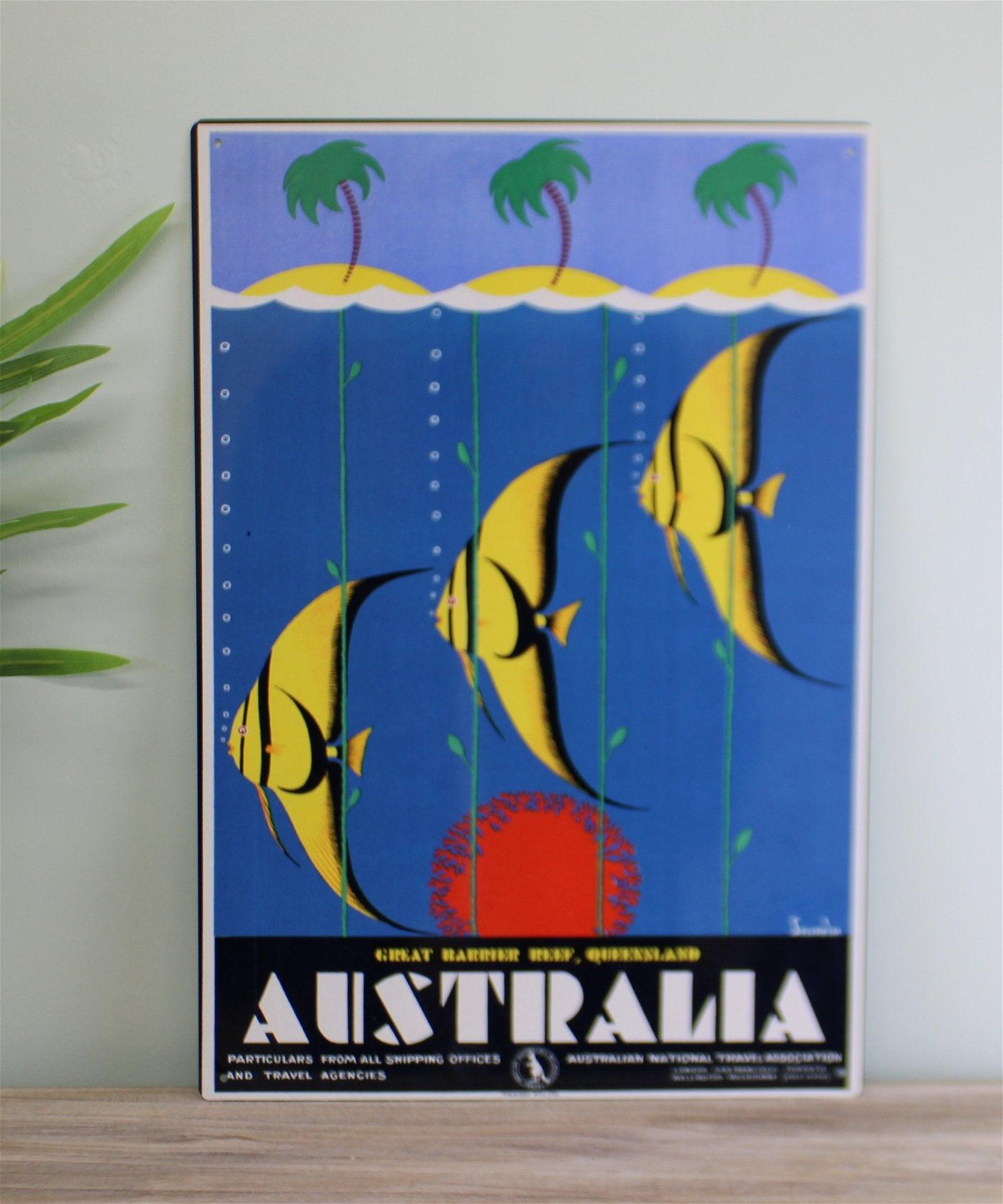 View Vintage Metal Sign Retro Advertising Australia Fish information