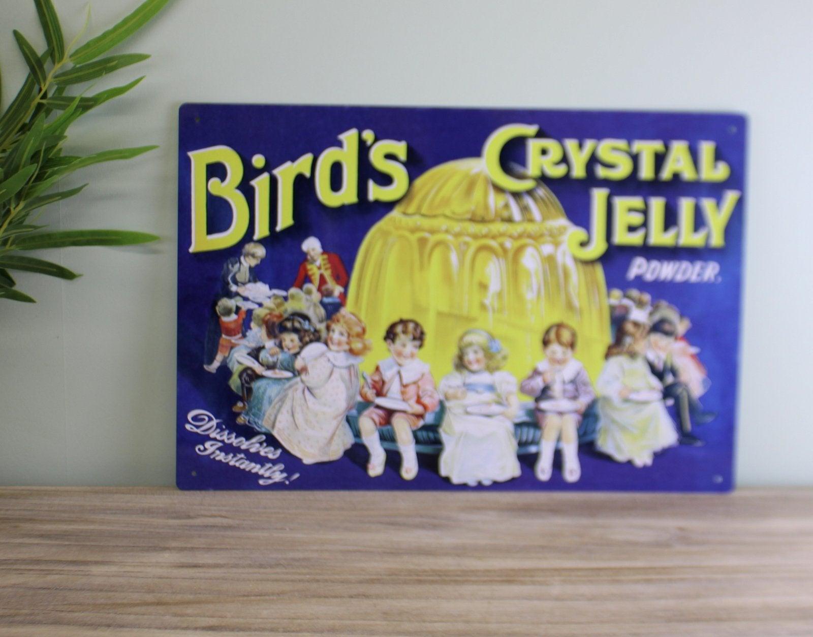 View Vintage Metal Sign Retro Advertising Birds Crystal Jelly Powder information