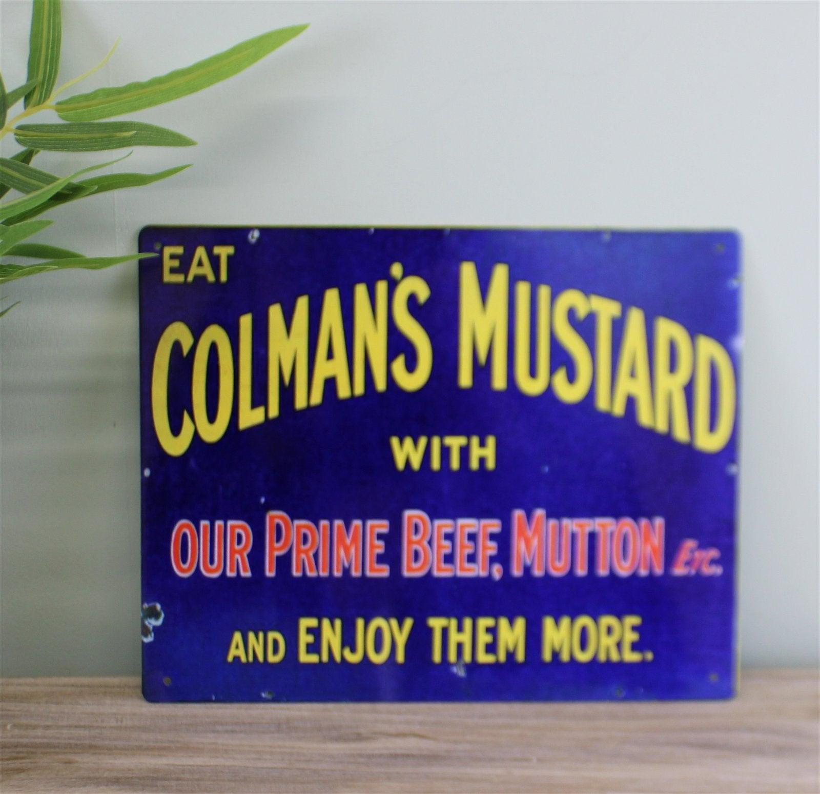 View Vintage Metal Sign Retro Advertising Colmans Mustard information