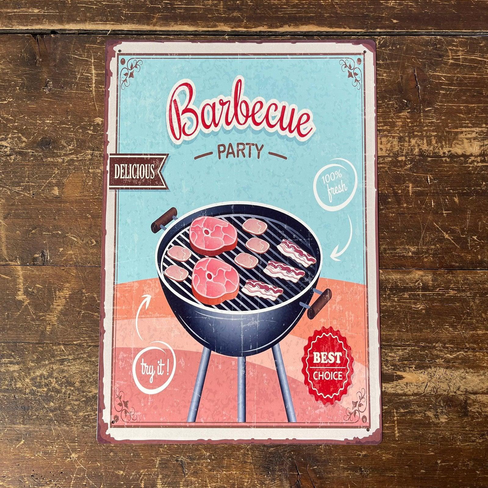 View Vintage Metal Sign Retro Barbecue Party Sign information
