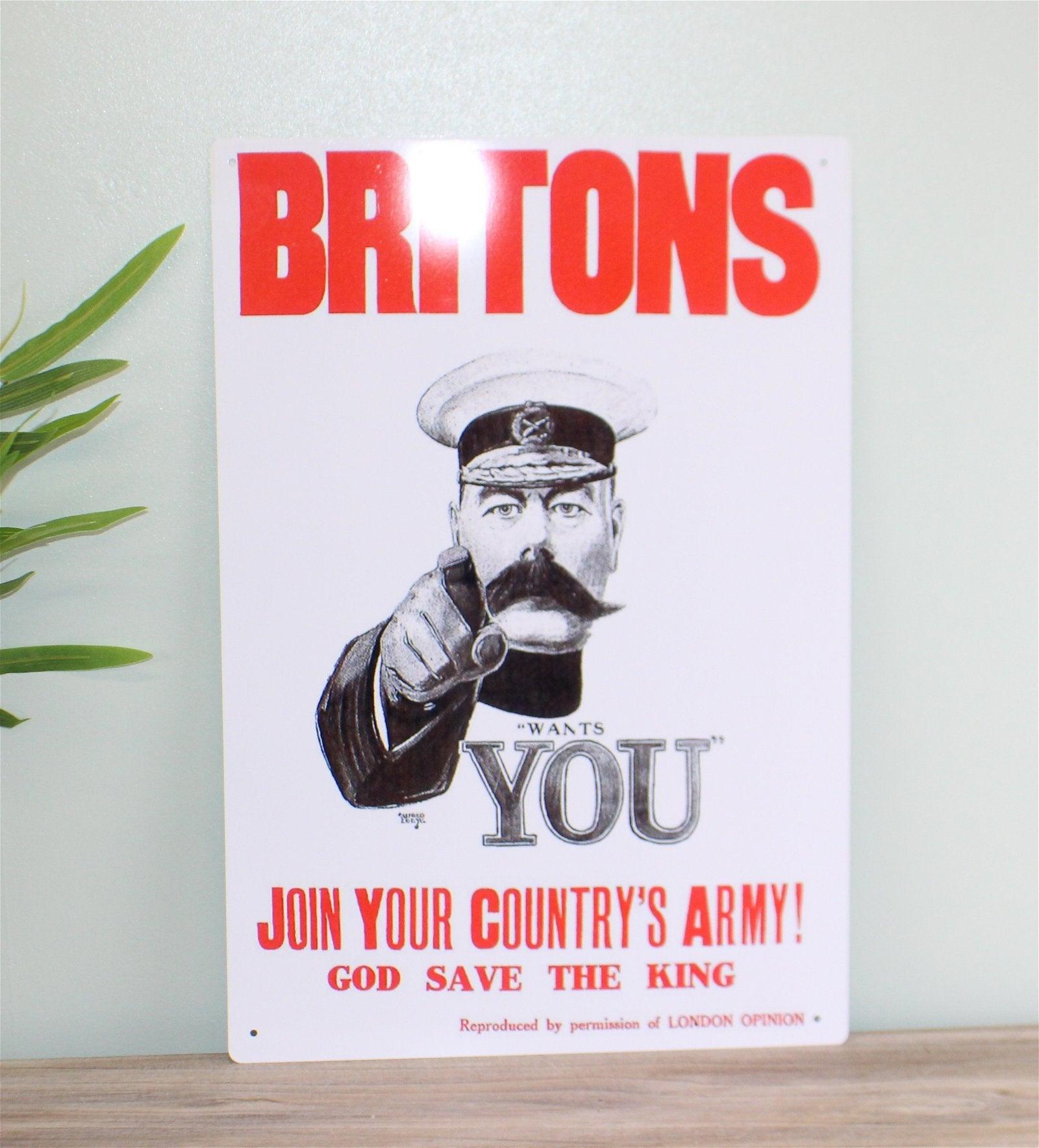 View Vintage Metal Sign Retro Propaganda Join Your Countrys Army information