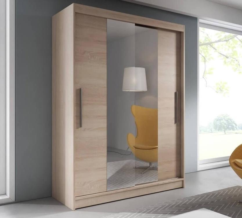 View Vista 01 Sliding Mirror Door Wardrobe 150cm in Sonoma Oak Oak Sonoma Oak Sonoma 150cm information