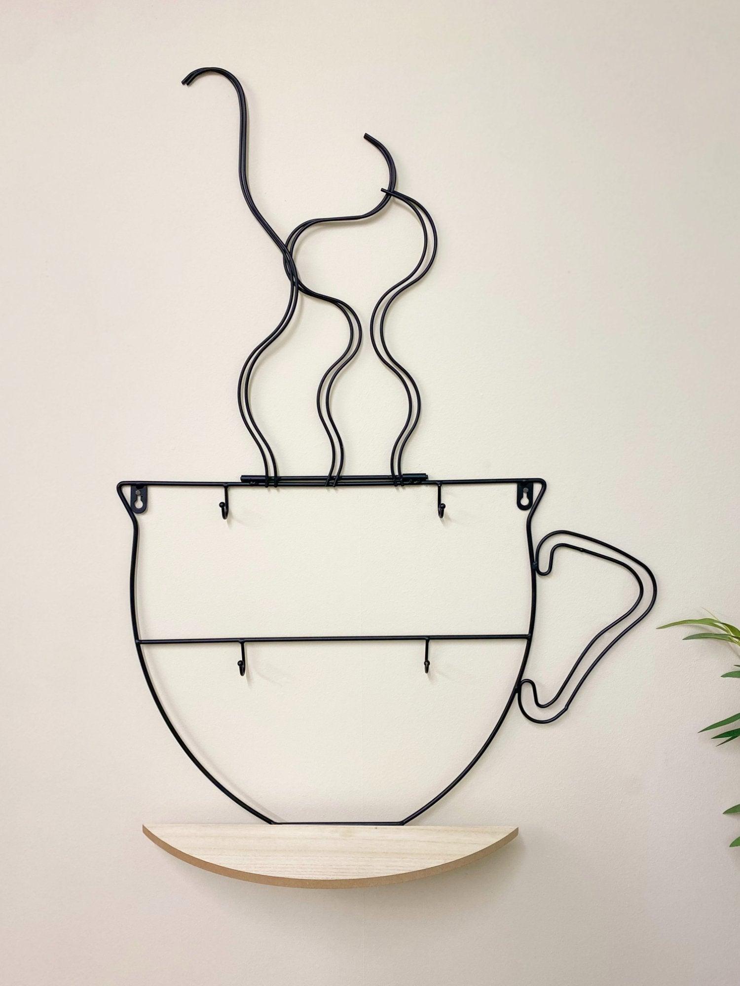 View Wall Mounted Wire Cup Hanger Wall Shelf information