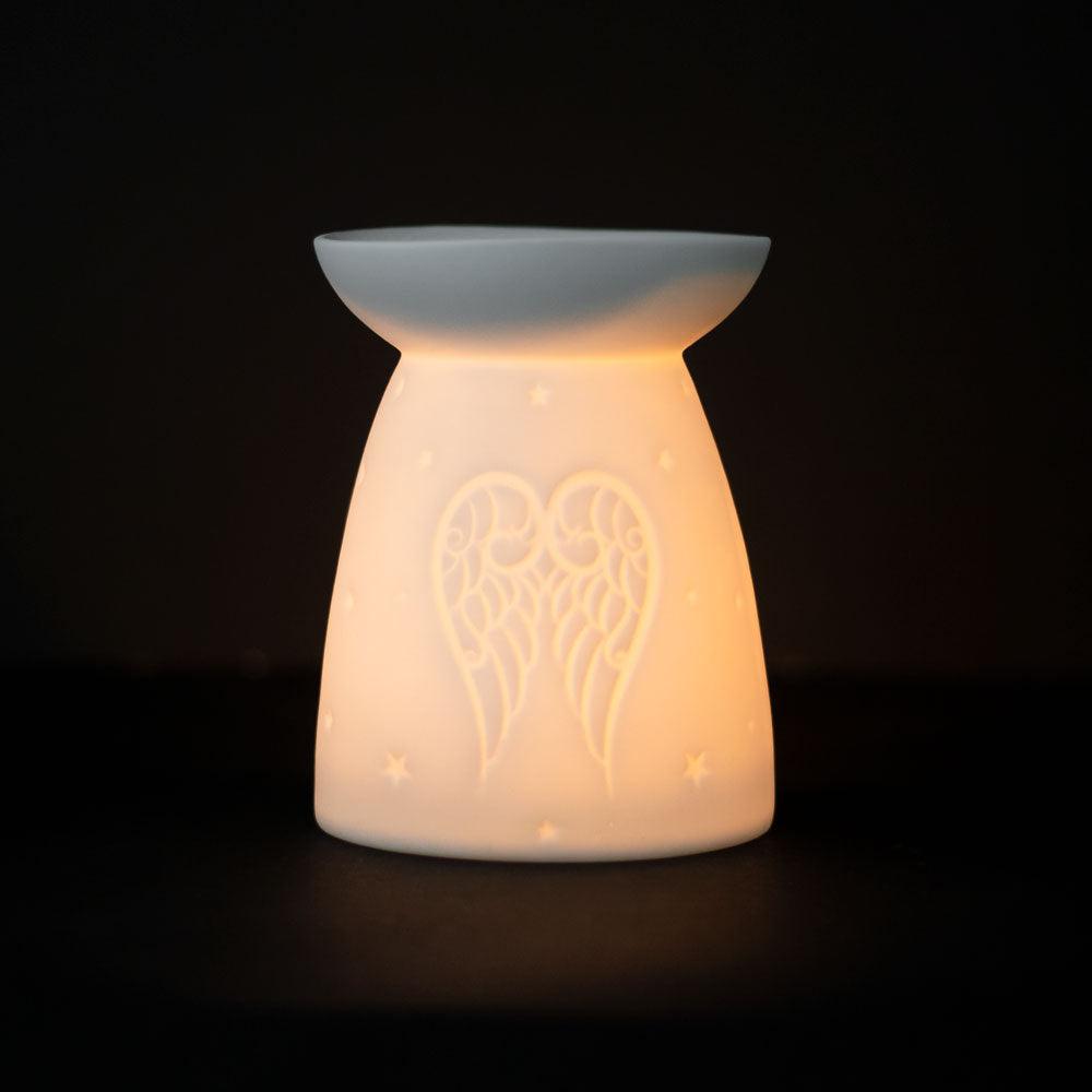 View White Ceramic Angel Wings Oil Burner information