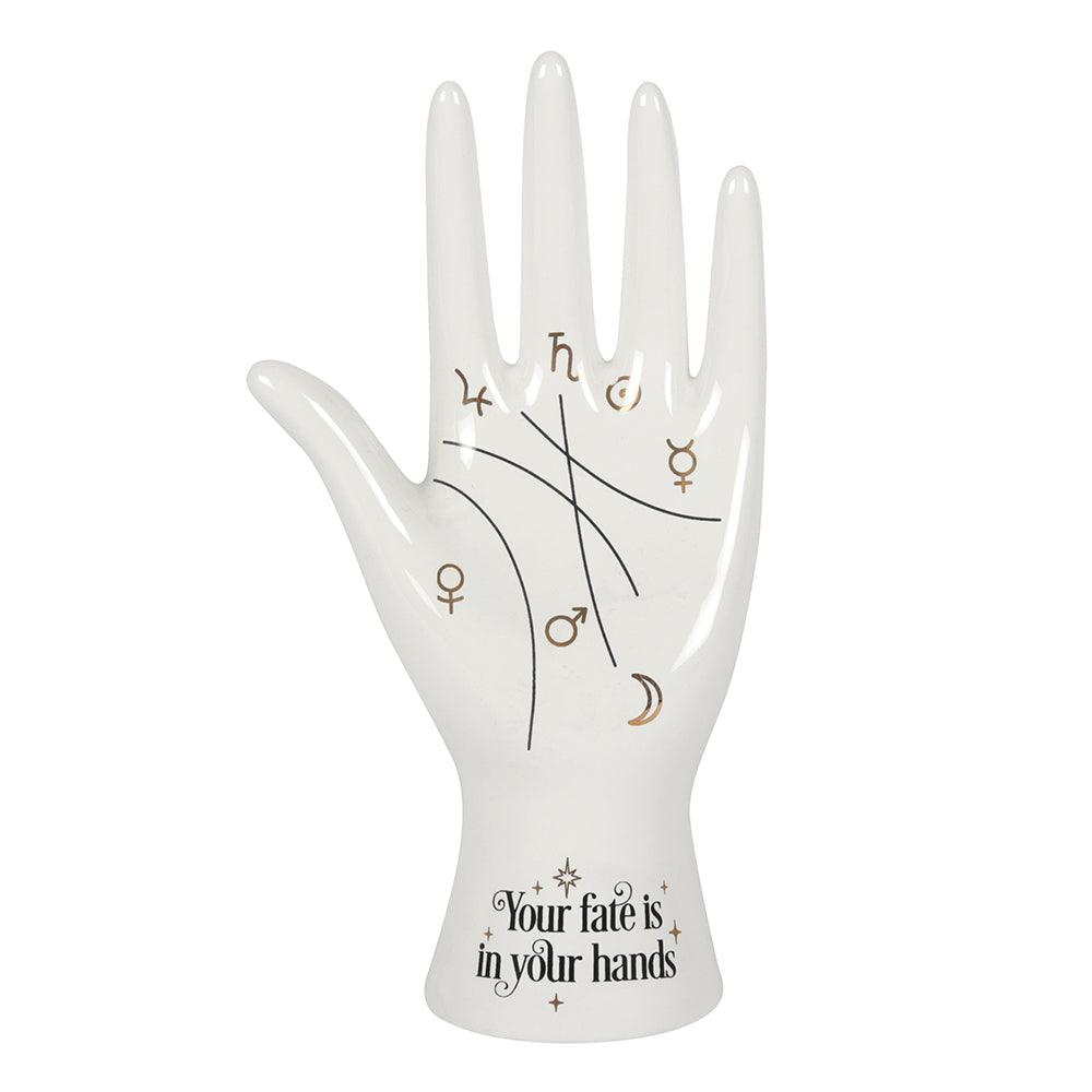 View White Ceramic Palmistry Hand Ornament information