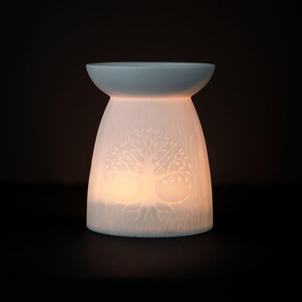 View White Ceramic Tree of Life Oil Burner information