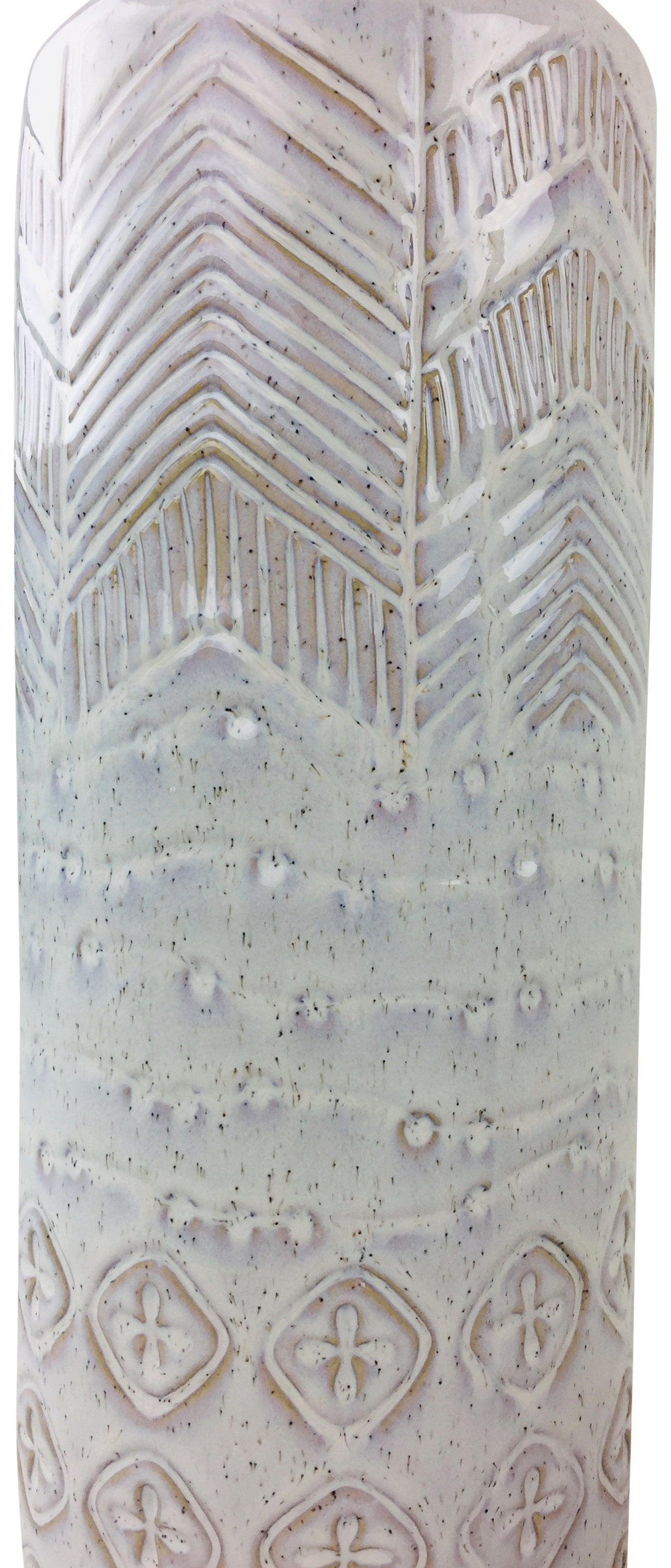 View White Herringbone Textured Stoneware Vase 44cm information