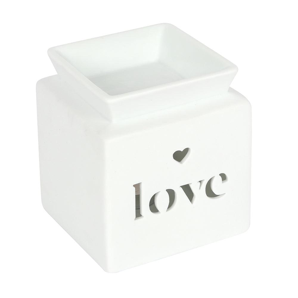 View White Love Cut Out Oil Burner information