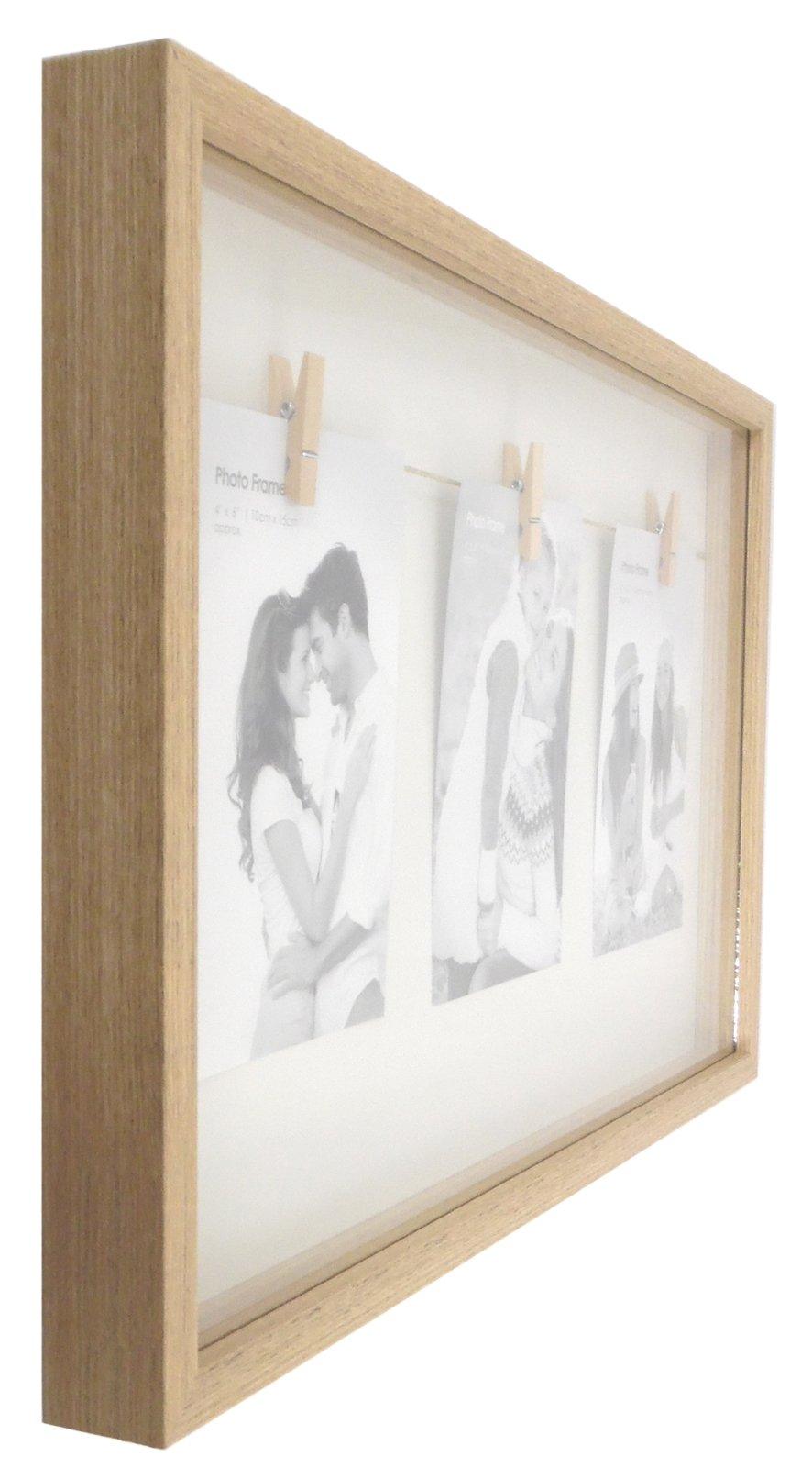 View White Natural Wood Triple Peg Frame information