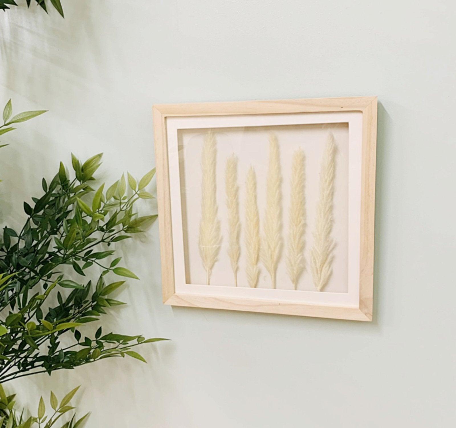 View White Pampas In Square Frame 31cm information