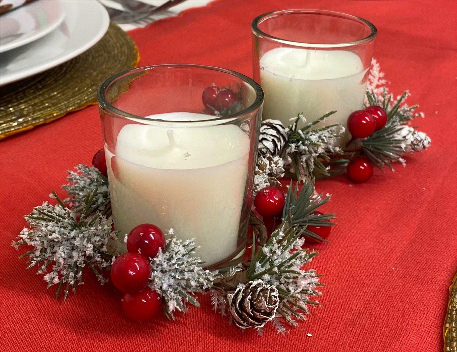 View White Set Of 2 Candle Pots With Wreath information