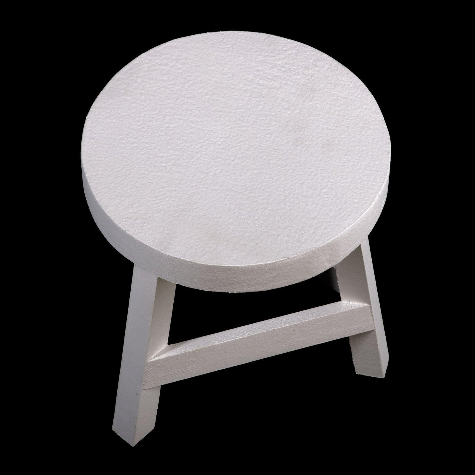 View White Three Legged Stool Standing at 23 cm High information