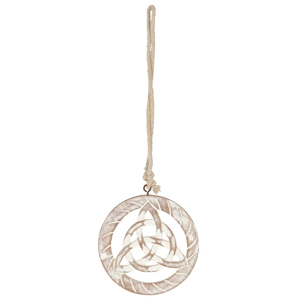 View White Wooden Hanging Triquetra information