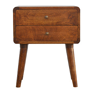 View Curved Chestnut Bedside information