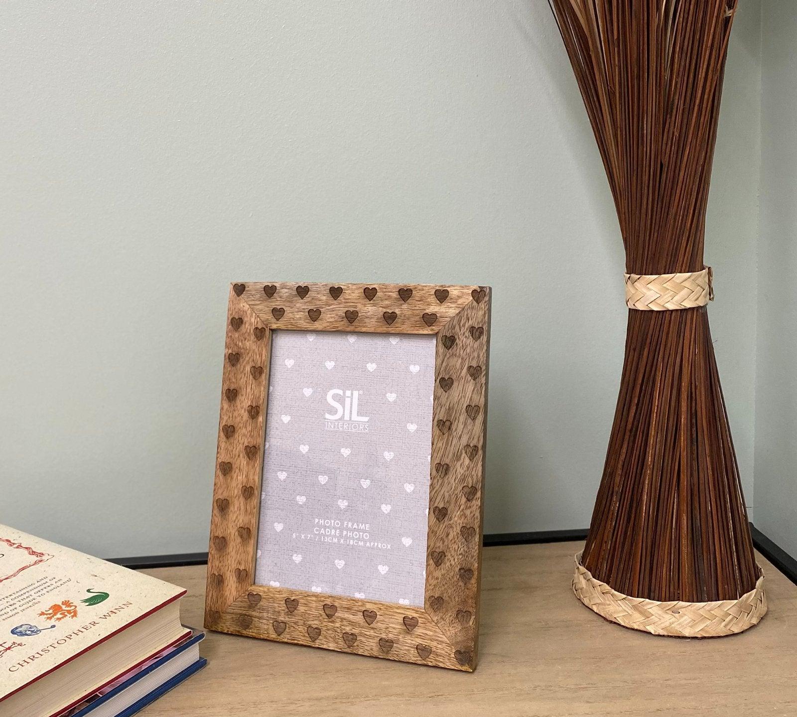 View Wood 5x7 Photo Frame With Hearts information
