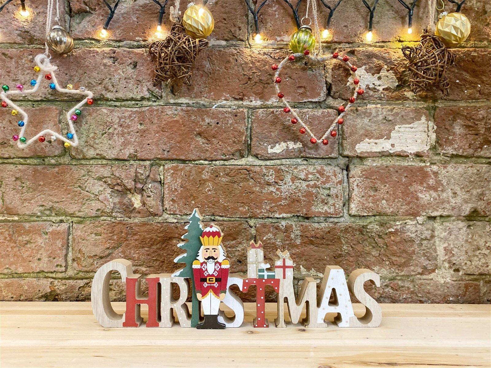 View Wood Christmas Word Decoration information