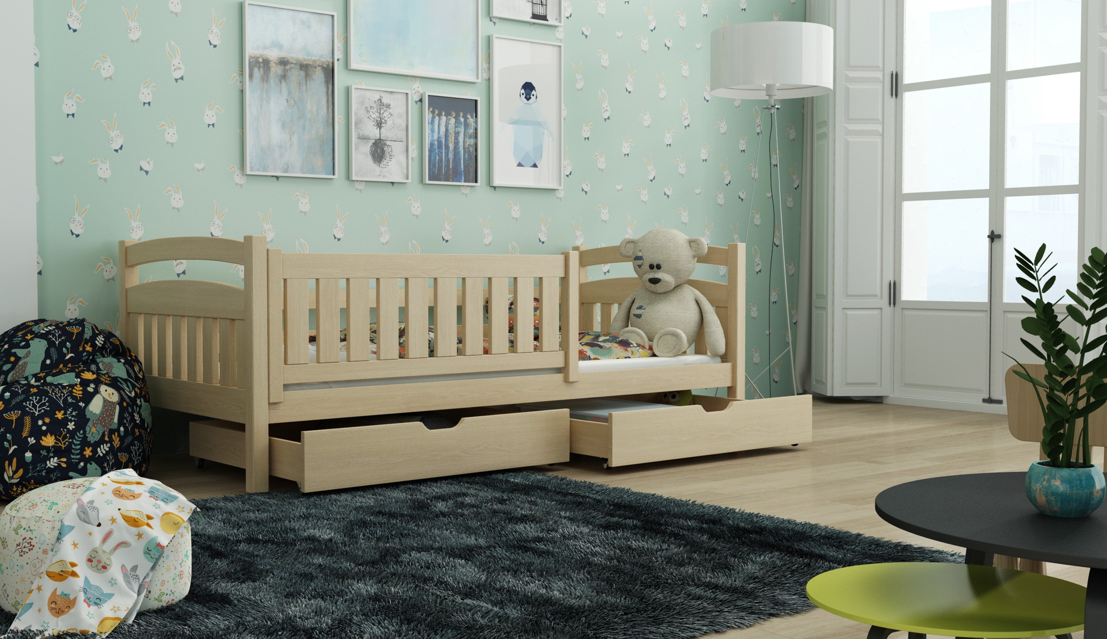 View Wooden Bed Terry with Storage Pine Without Mattresses information