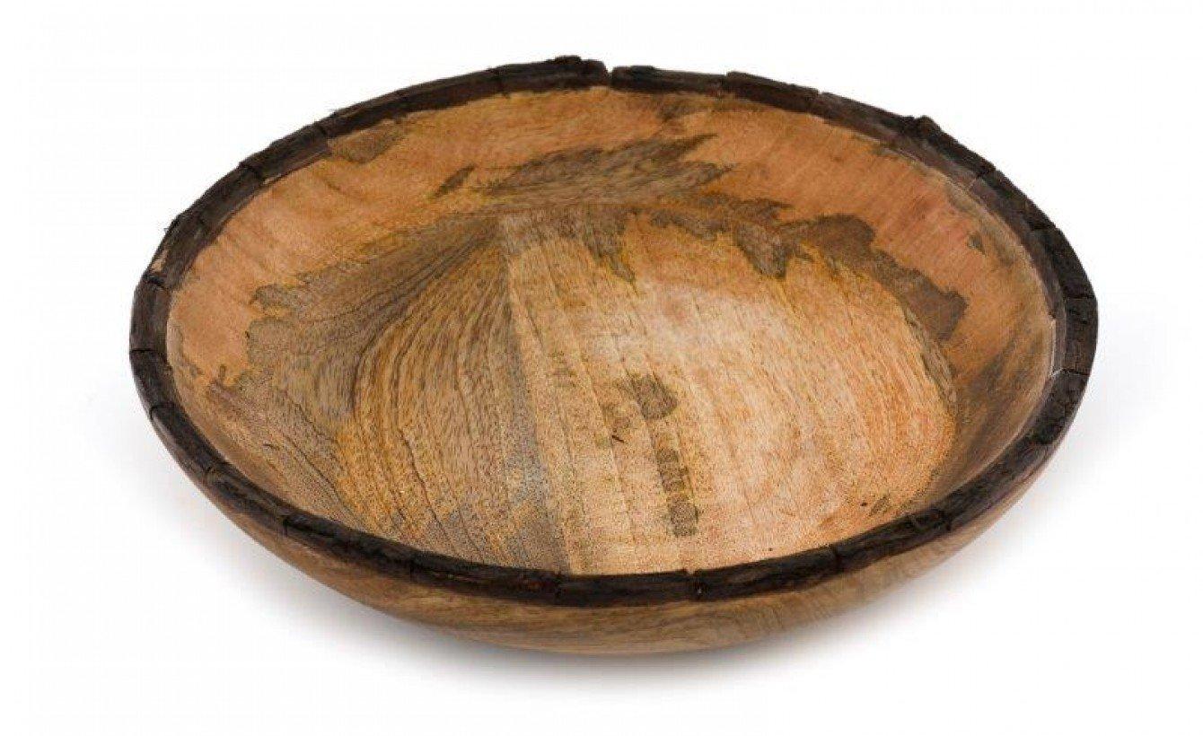 View Wooden Bowl With Bark Edge 30cm information