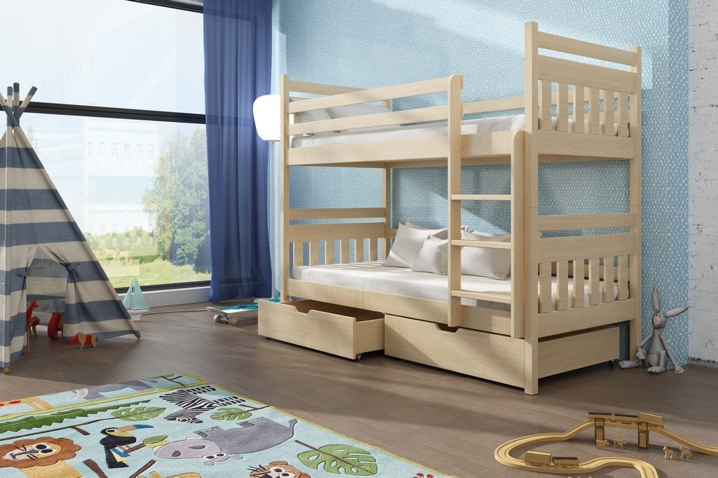 View Wooden Bunk Bed Adas with Storage Pine Foam Mattresses information