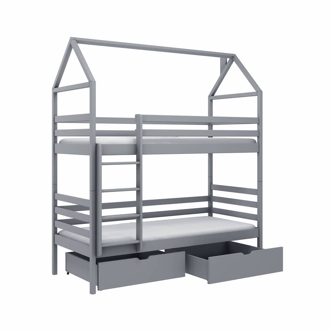 View Wooden Bunk Bed Alex With Storage Grey Without Mattresses information