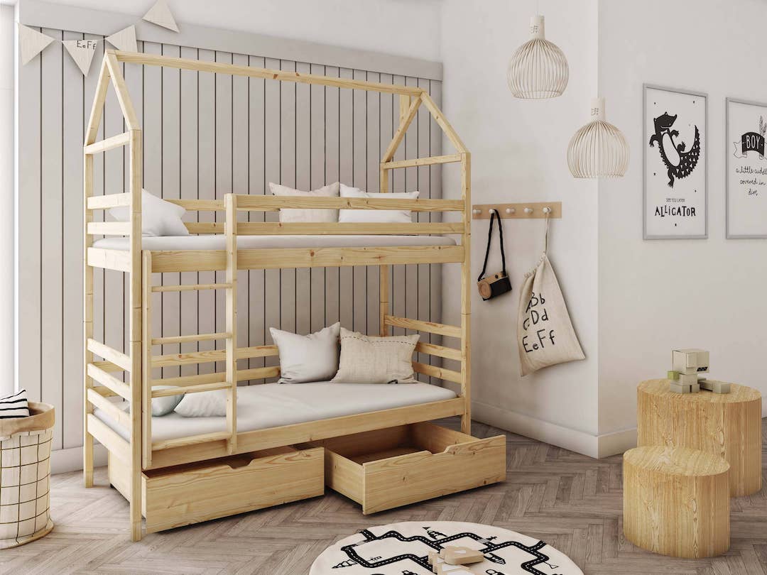 View Wooden Bunk Bed Alex With Storage Pine FoamBonnell Mattresses information