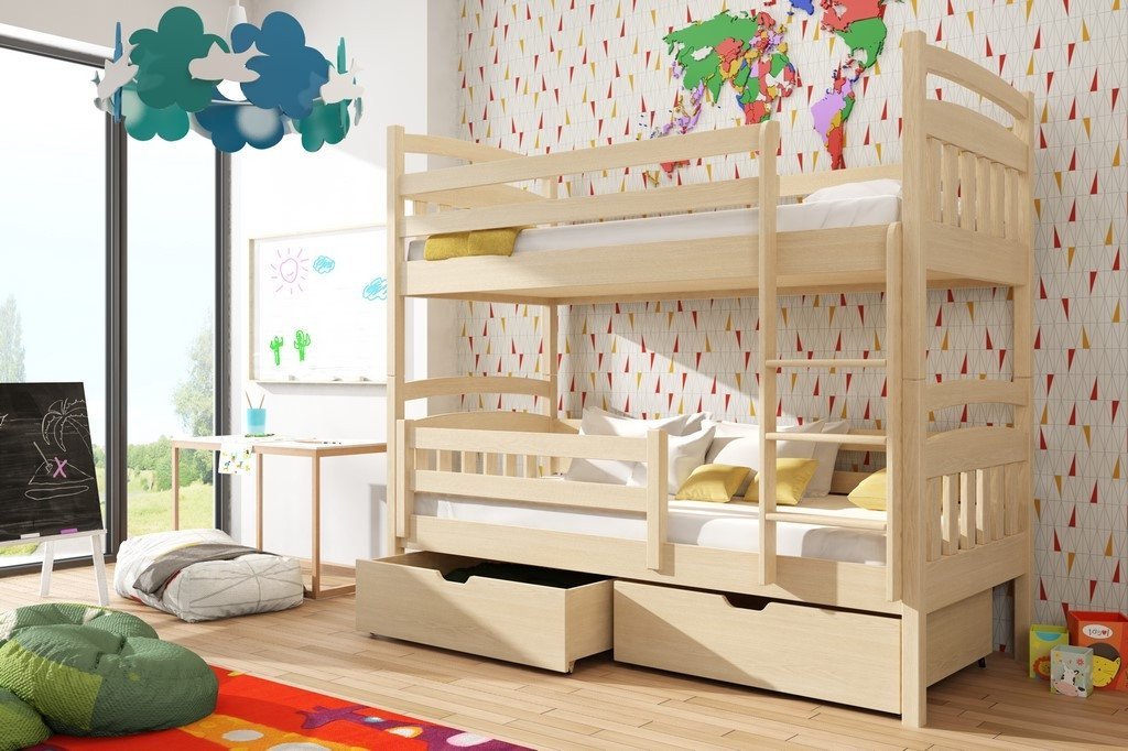 View Wooden Bunk Bed Gabi with Storage Pine Foam Mattresses information