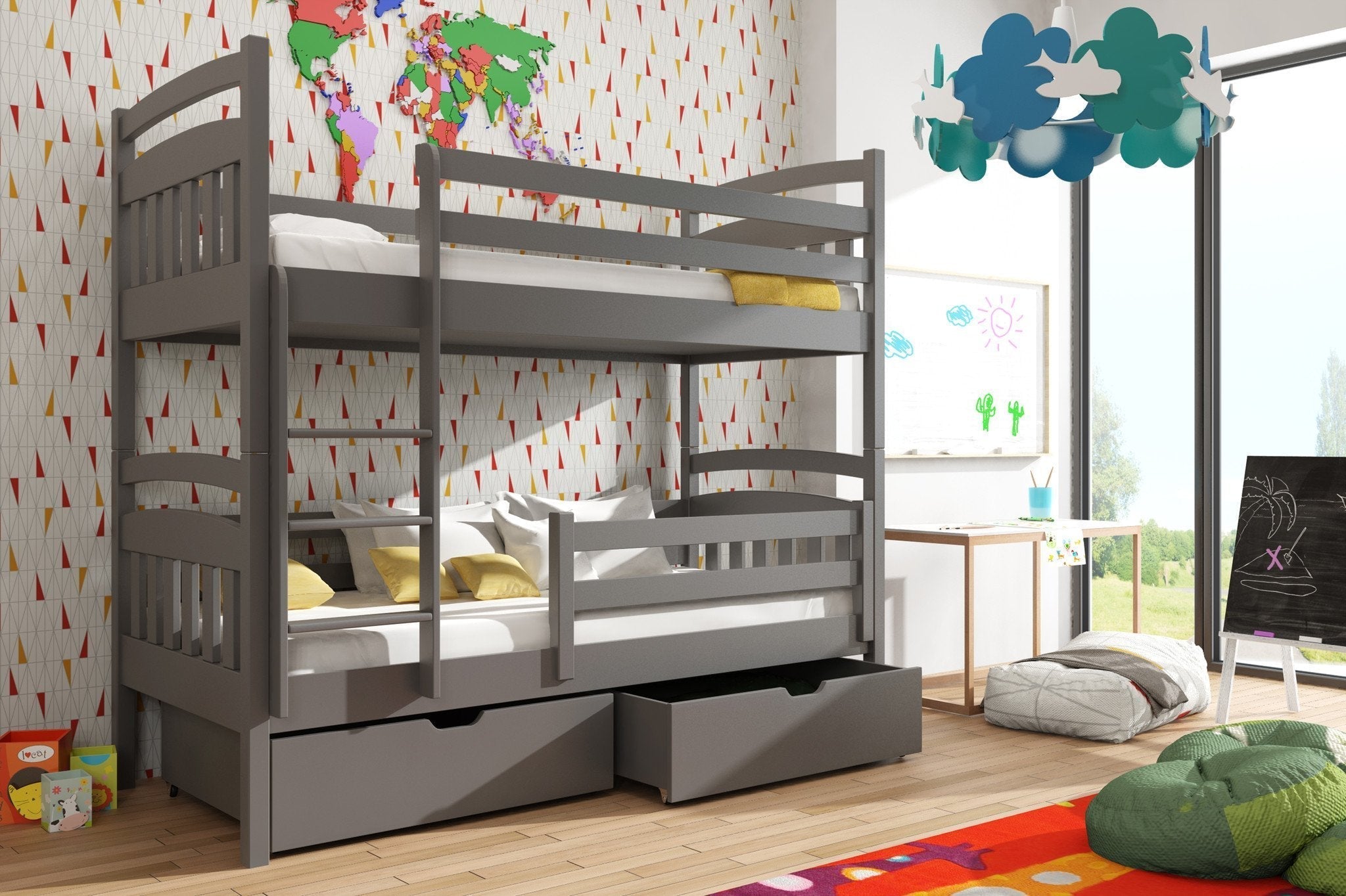 View Wooden Bunk Bed Gabi with Storage Graphite Without Mattresses information