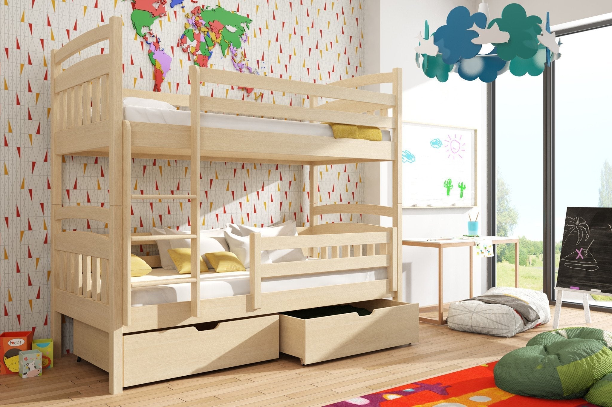 View Wooden Bunk Bed Gabi with Storage Pine Without Mattresses information