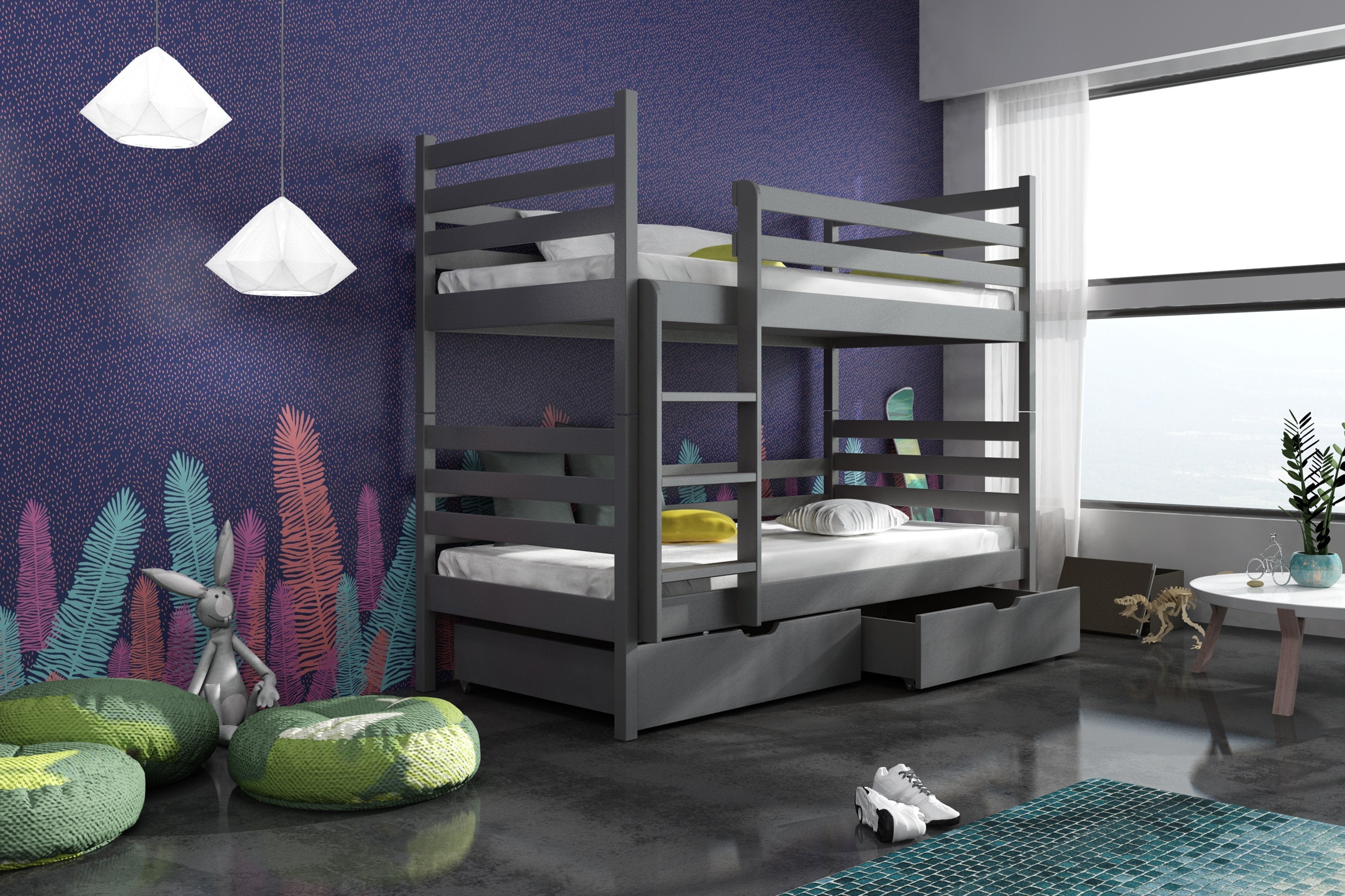 View Wooden Bunk Bed Nemo with Storage Graphite Without Mattresses information