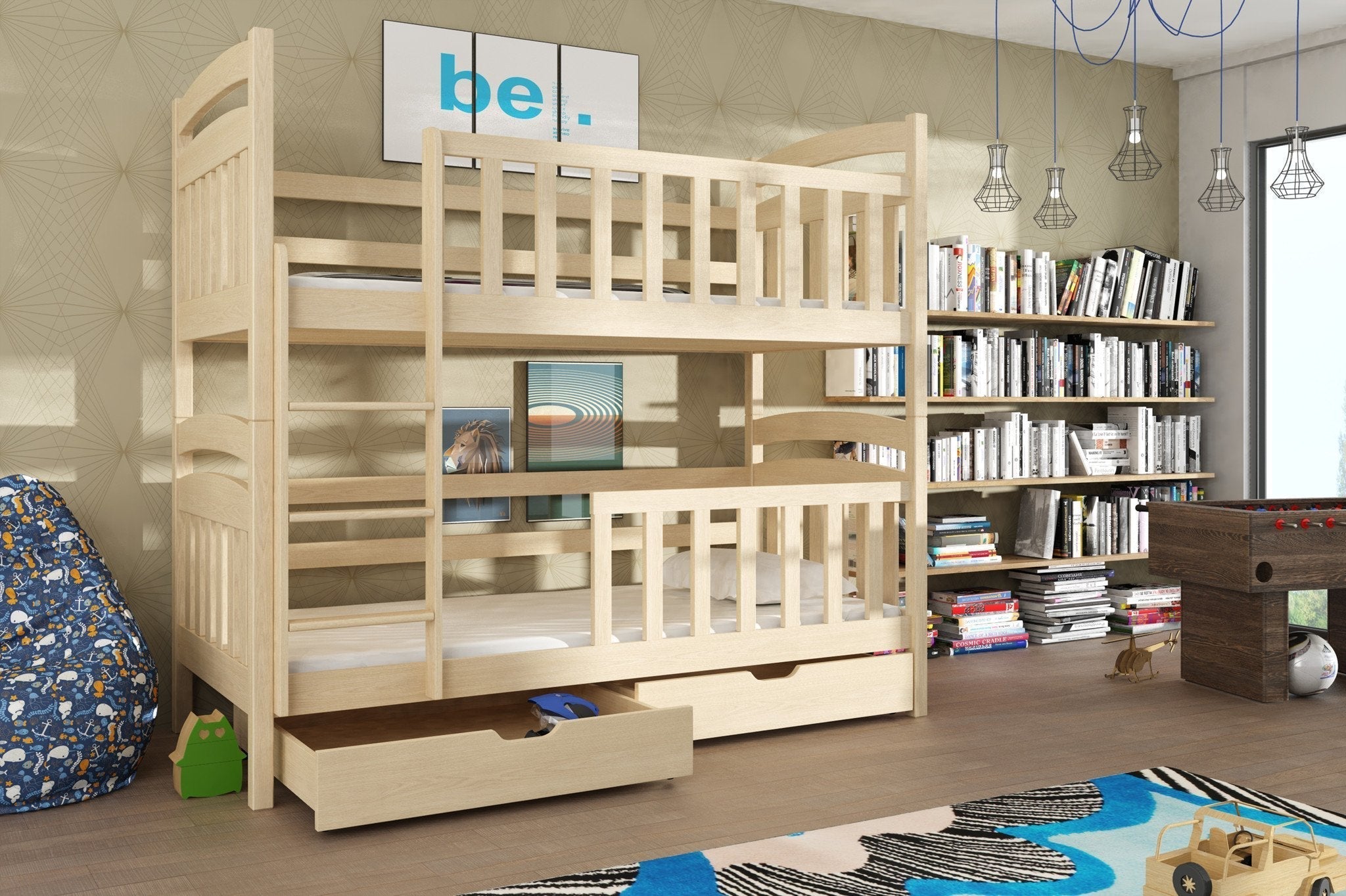 View Wooden Bunk Bed Sebus with Storage Pine Without Mattresses information