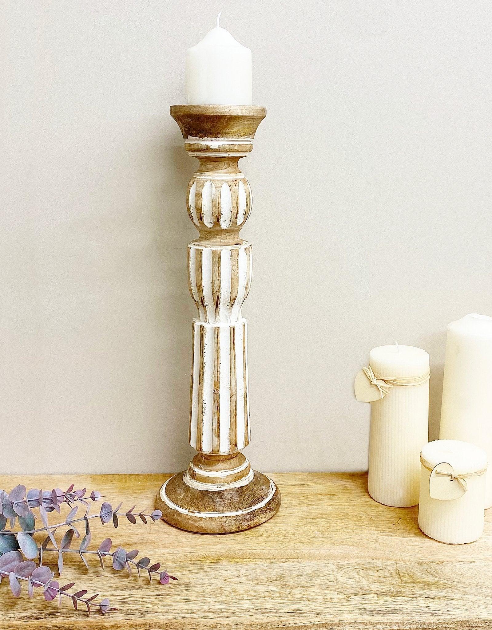 View Wooden Candle Stick 45cm information