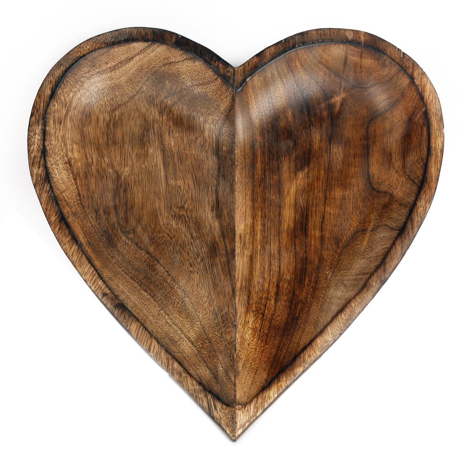 View Wooden Heart Bowl 30cm information