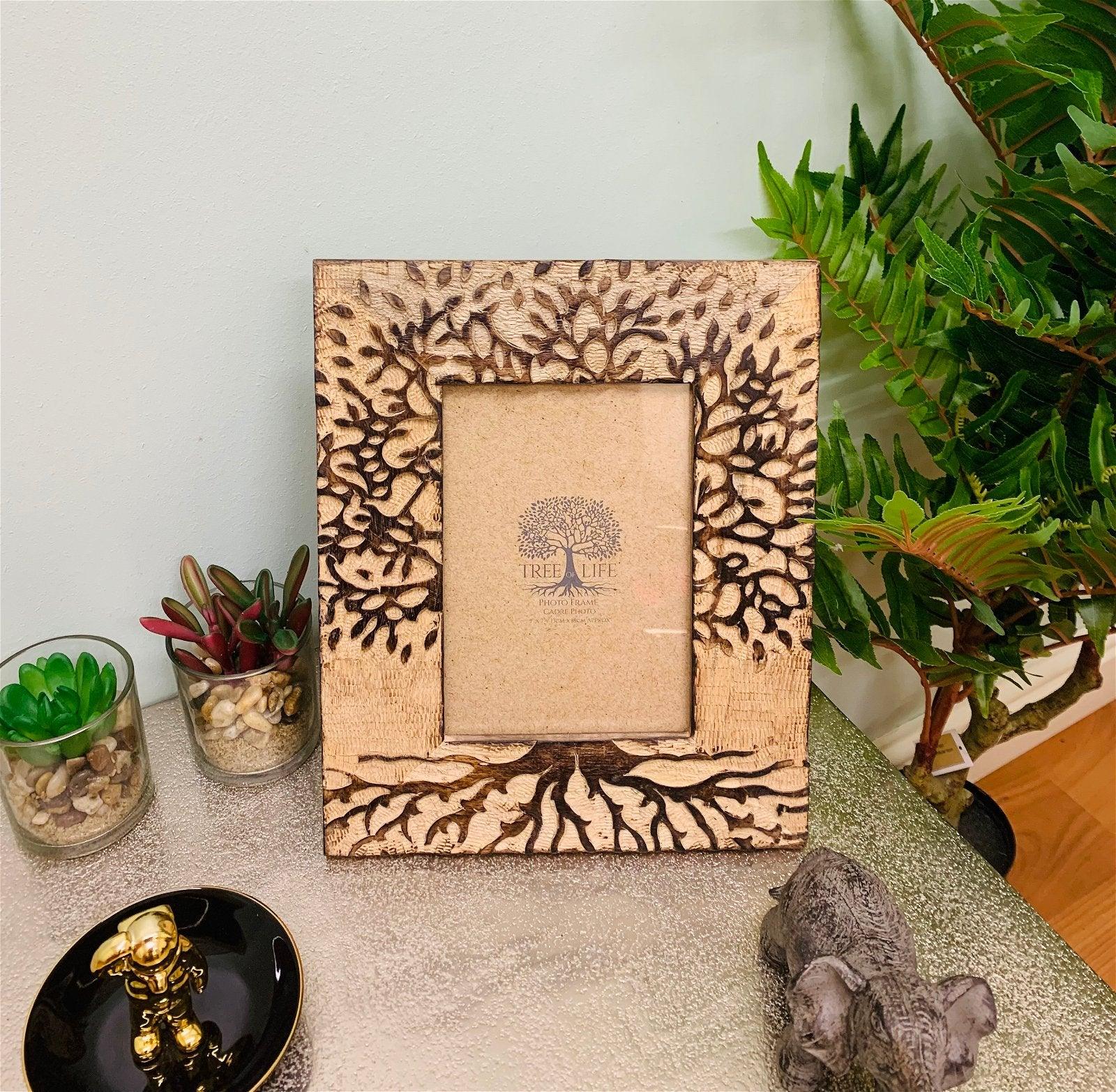 View Wooden Tree of Life Tree Photo Frame 5x7 information