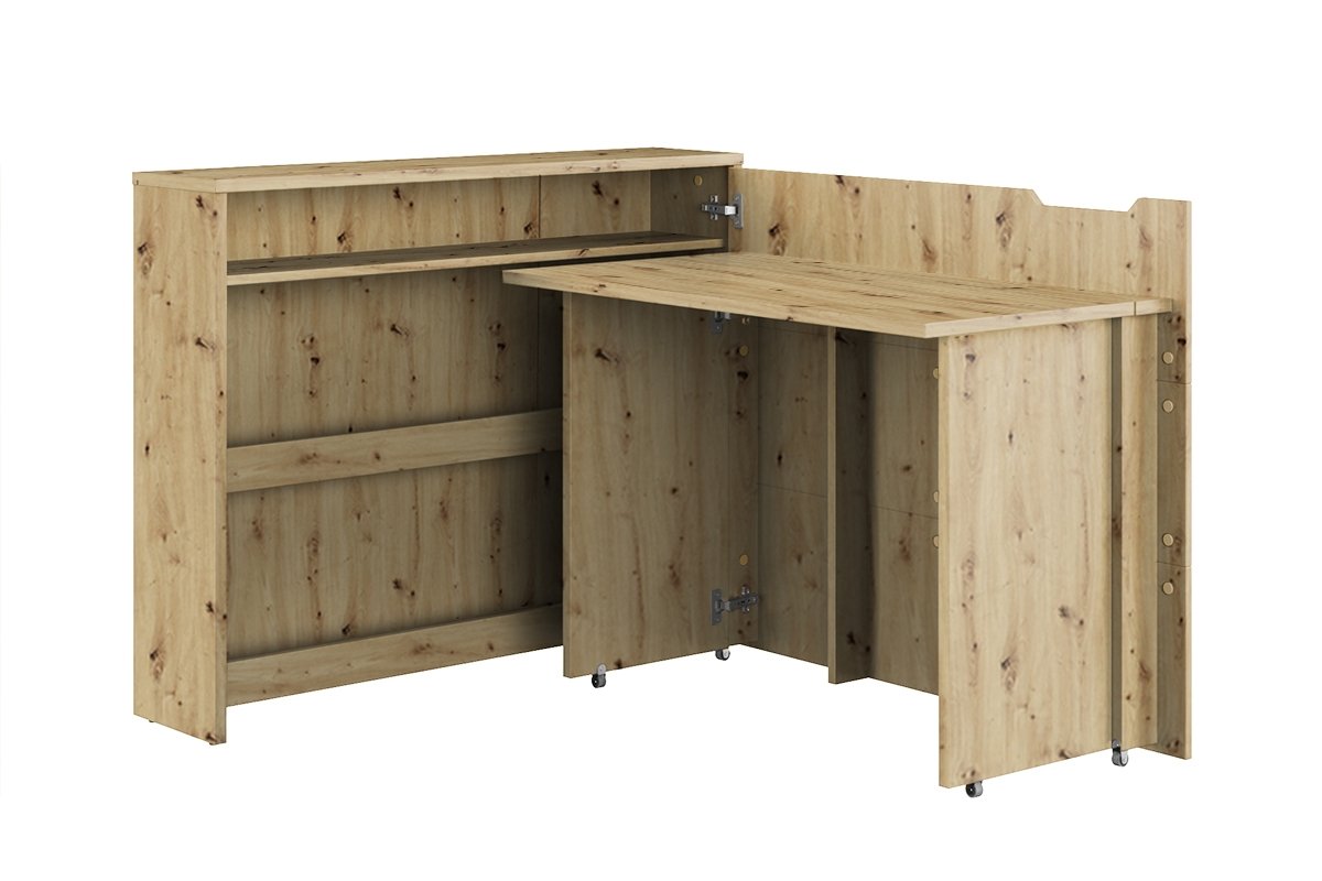 View Work Concept Convertible Hidden Desk With Storage Right Oak Artisan 115cm information