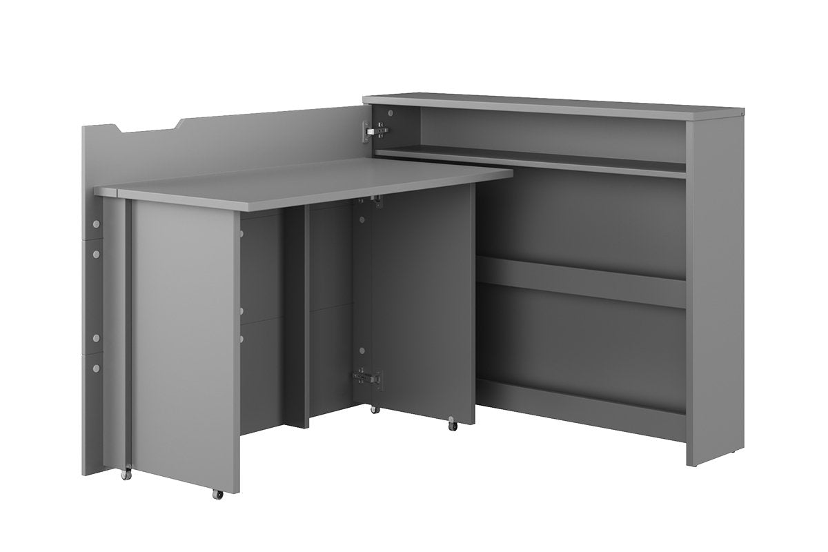 View Work Concept Convertible Hidden Desk With Storage Left Grey Matt 115cm information