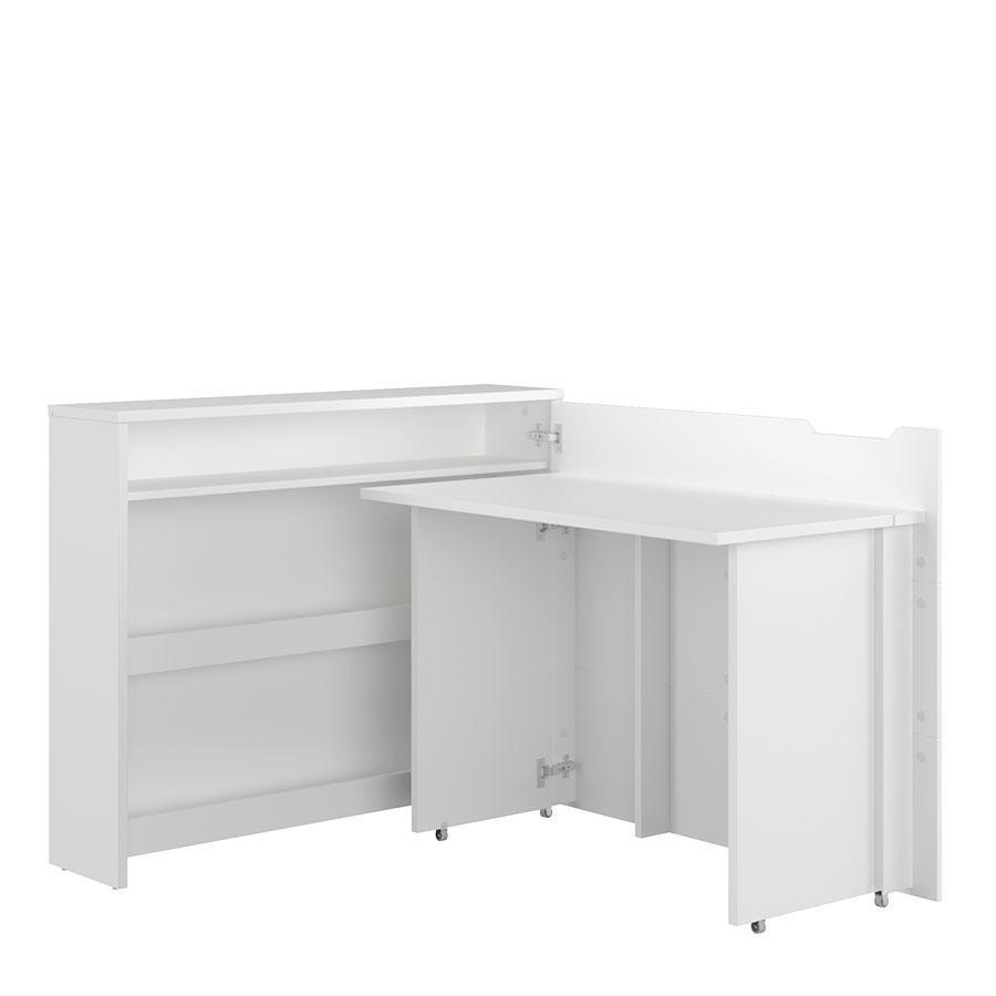 View Work Concept Convertible Hidden Desk With Storage Right White Gloss 115cm information