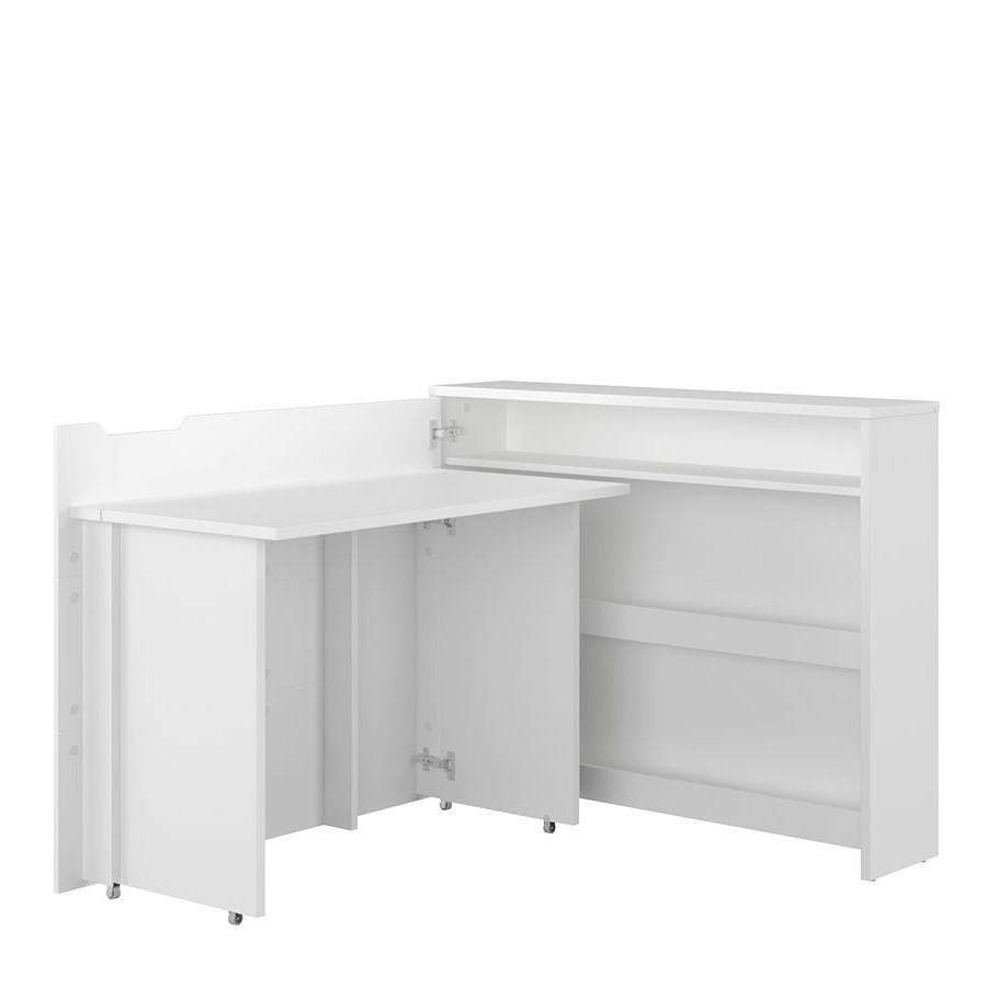 View Work Concept Convertible Hidden Desk With Storage Left White Gloss 115cm information