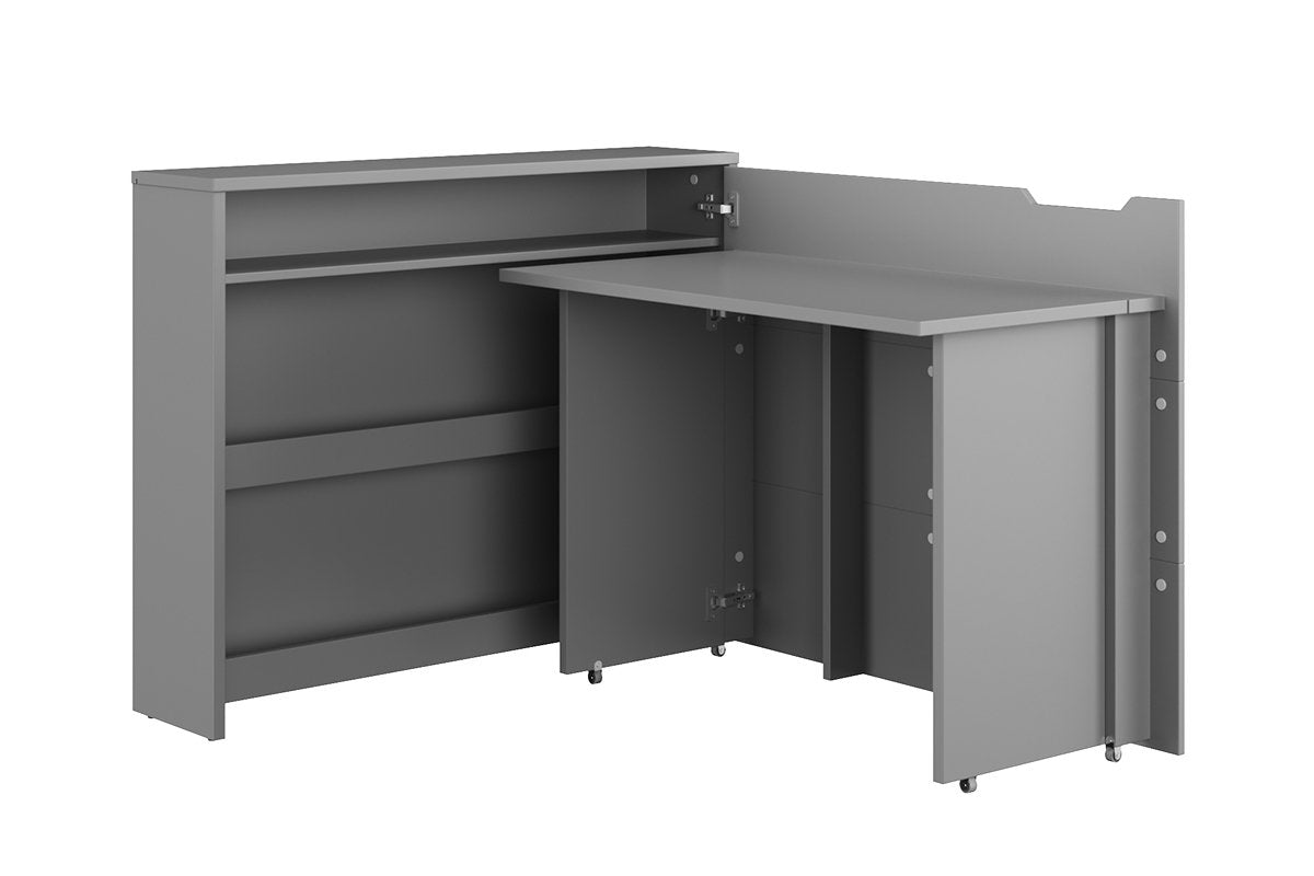 View Work Concept Convertible Hidden Desk With Storage Right Grey Matt 115cm information