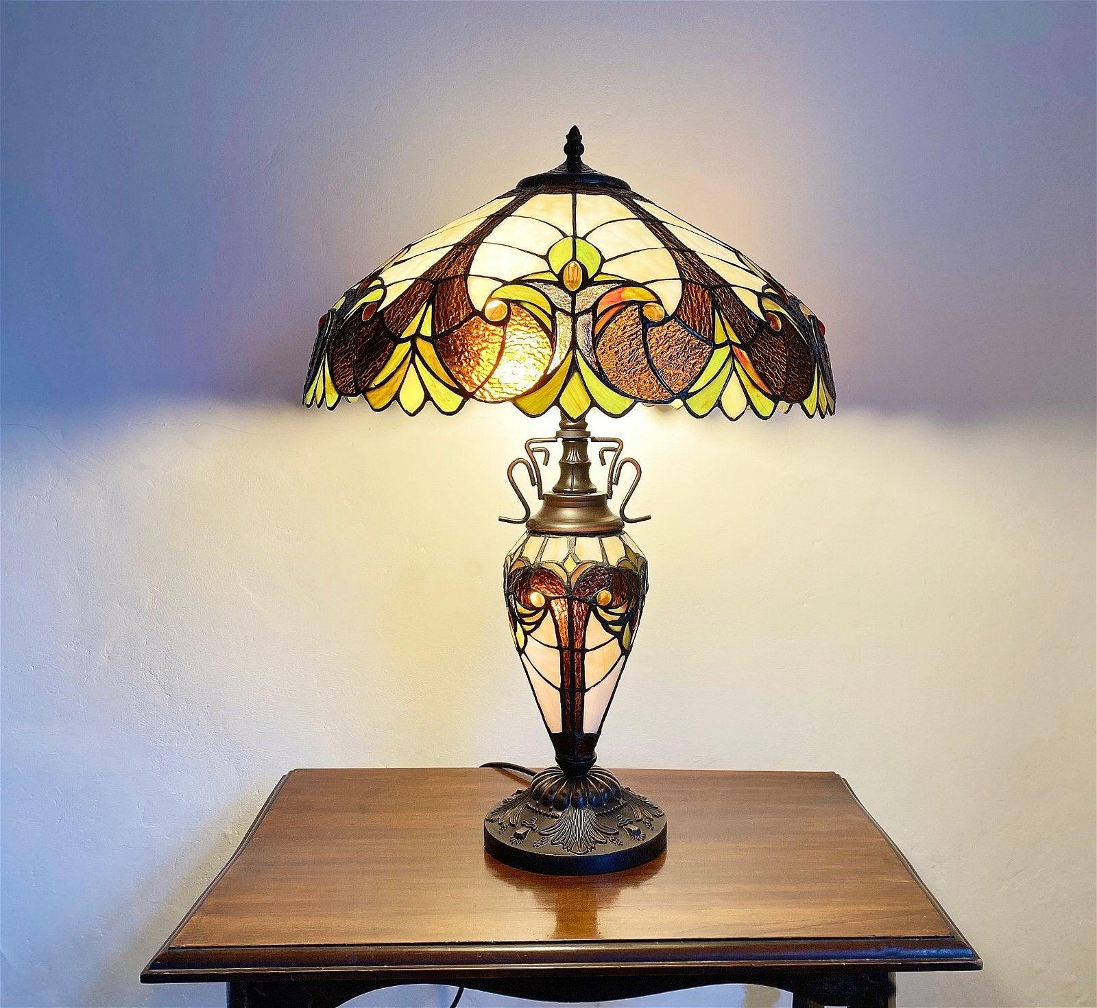 View Yellow Double Tiffany Lamp 68cm information