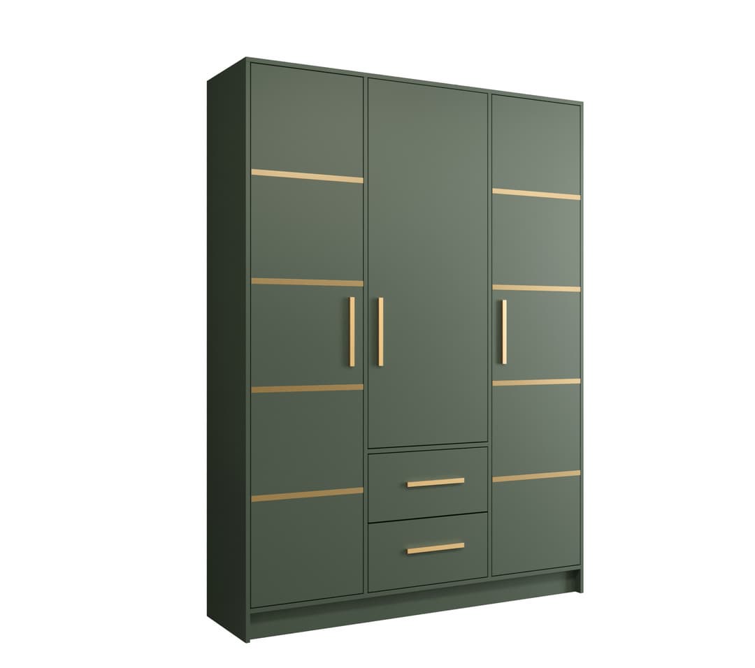 View Berlin III Hinged Door Wardrobe 153cm Green 153cm information