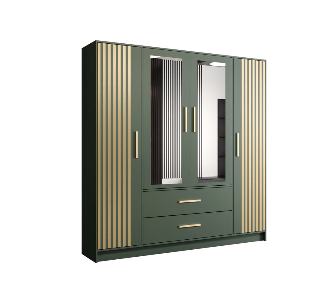 View Berlin VI Hinged Door Wardrobe 201cm Green 201cm information