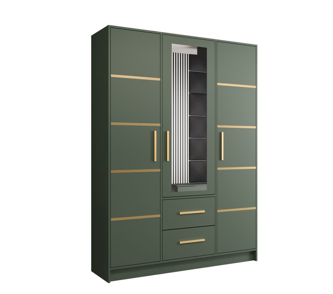 View Berlin II Hinged Door Wardrobe 153cm Green 153cm information