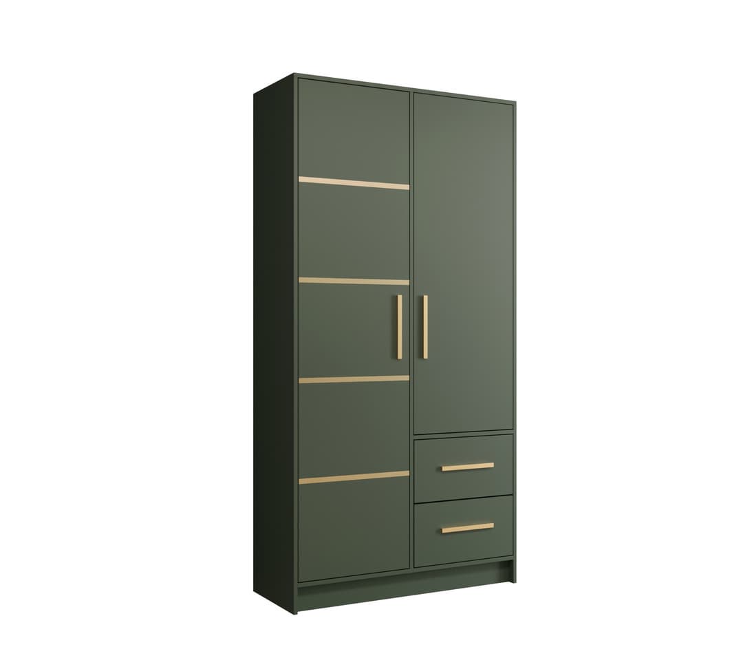 View Berlin III Hinged Door Wardrobe 103cm Green 103cm information