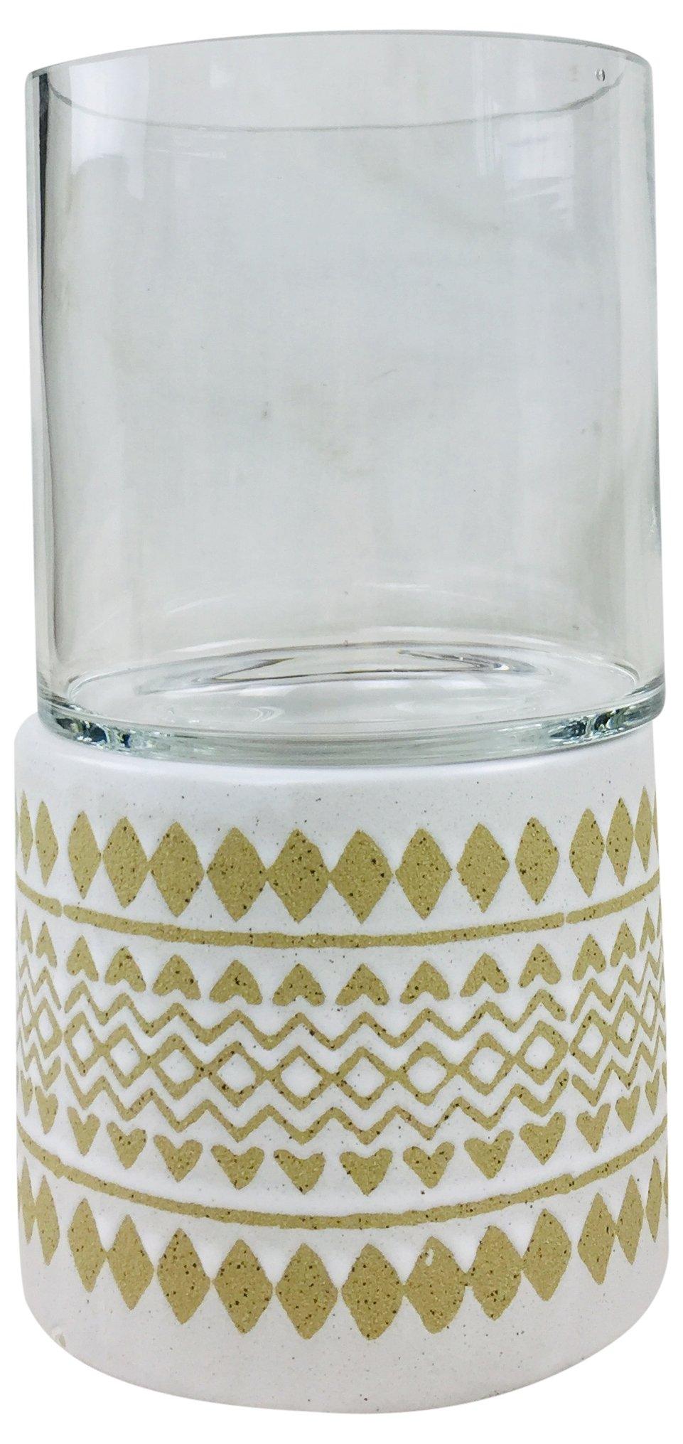 View Zig Zag Pillar Candle Holder 26cm information