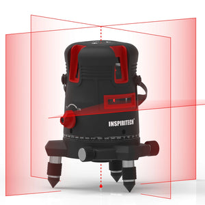 Inspiritech 5 Lines Red Beam Self-Leveling Laser Level with 360° Rotary Base TR-5LR-1 - Inspiritech® | Best Tools For Homes - 360 Laser Level Self Leveling